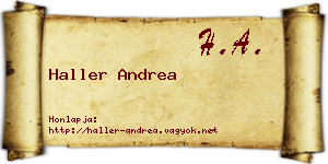 Haller Andrea névjegykártya
